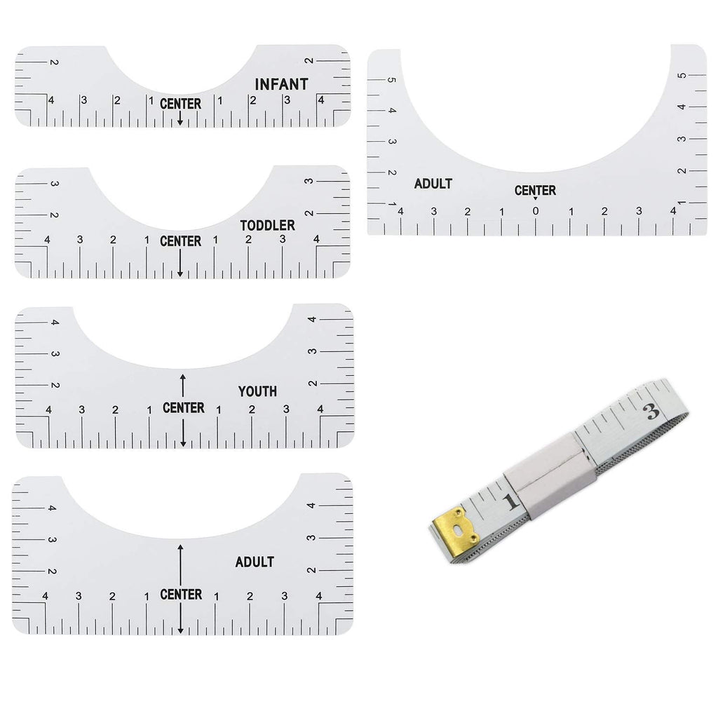  [AUSTRALIA] - ZRM&E 6 in 1 T-Shirt Guide Ruler Round Neck Calibration Tool Centering Alignment Tool Ruler for Circuit Heat Press, Sublimation, Screen Printing, Vinyl Press