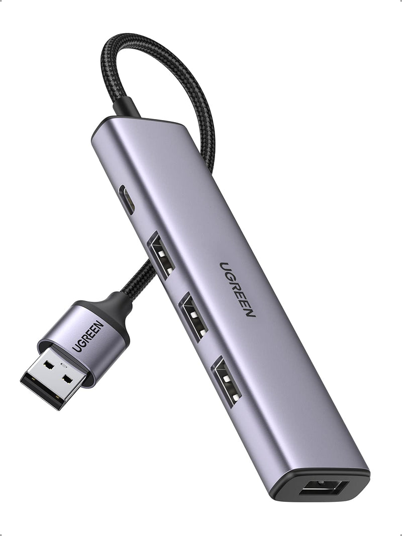  [AUSTRALIA] - UGREEN USB 3.0 Hub, 4 Port 5V 2A Powered USB Hub, 5Gbps High Speed Data Transmission USB Splitter for Laptop, iMac, Surface Pro, XPS, USB Flash Drives, Mobile HDD, Printer, Camera, and More