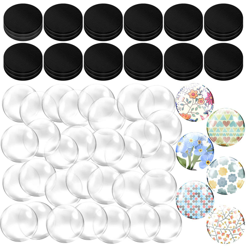 72 Pieces Crafts Magnets Glass Set 1 Inch Round Fridge Magnets with Adhesive Backing and Transparent Clear Glass Cabochons for DIY Refrigerator Magnets Crafts Pendants - LeoForward Australia