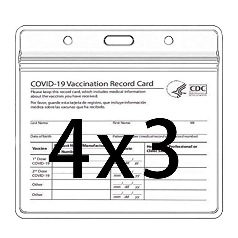  [AUSTRALIA] - Vaccine Card Holder ,CDC Covid Vaccination Card Protector 4 X 3 in Vaccine Horizontal ID Card Name Tag Badge Cards Holder Clear Vinyl Plastic Sleeve with Waterproof Type Resealable Zip (20 Pack) 20