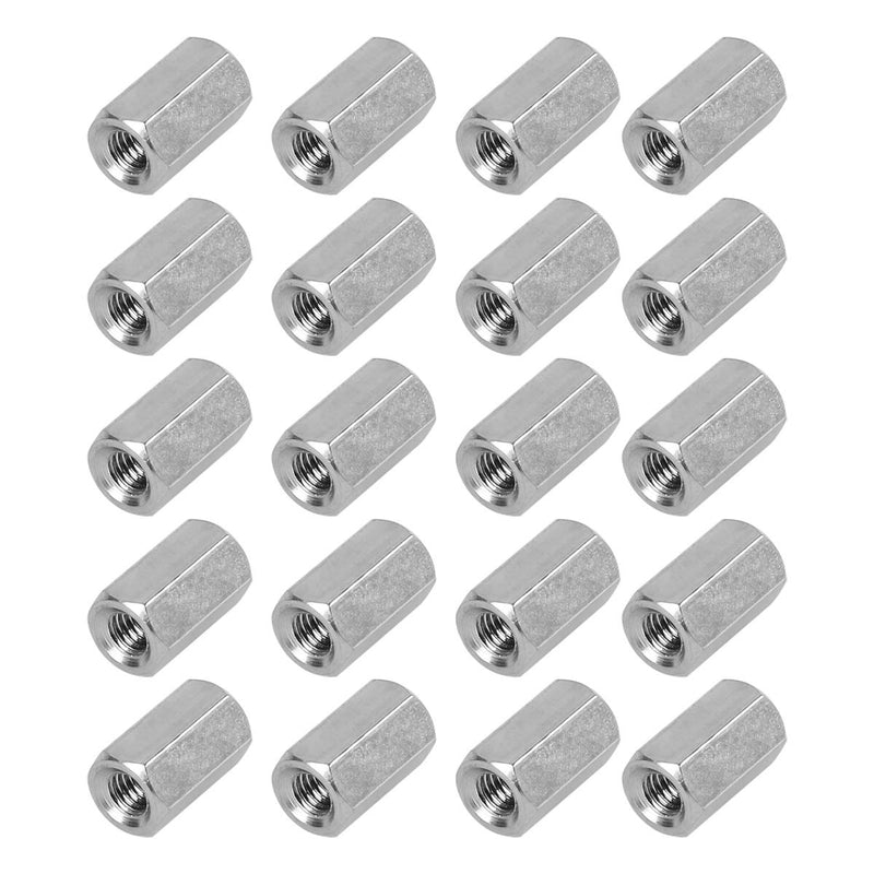  [AUSTRALIA] - TOPPROS M4 X 0.7 -Pitch 12mm Length Hex Width 7mm Metric Hex Coupling Nut 304 Stainless Steel Rod Coupling Nuts（ Pack of 20）