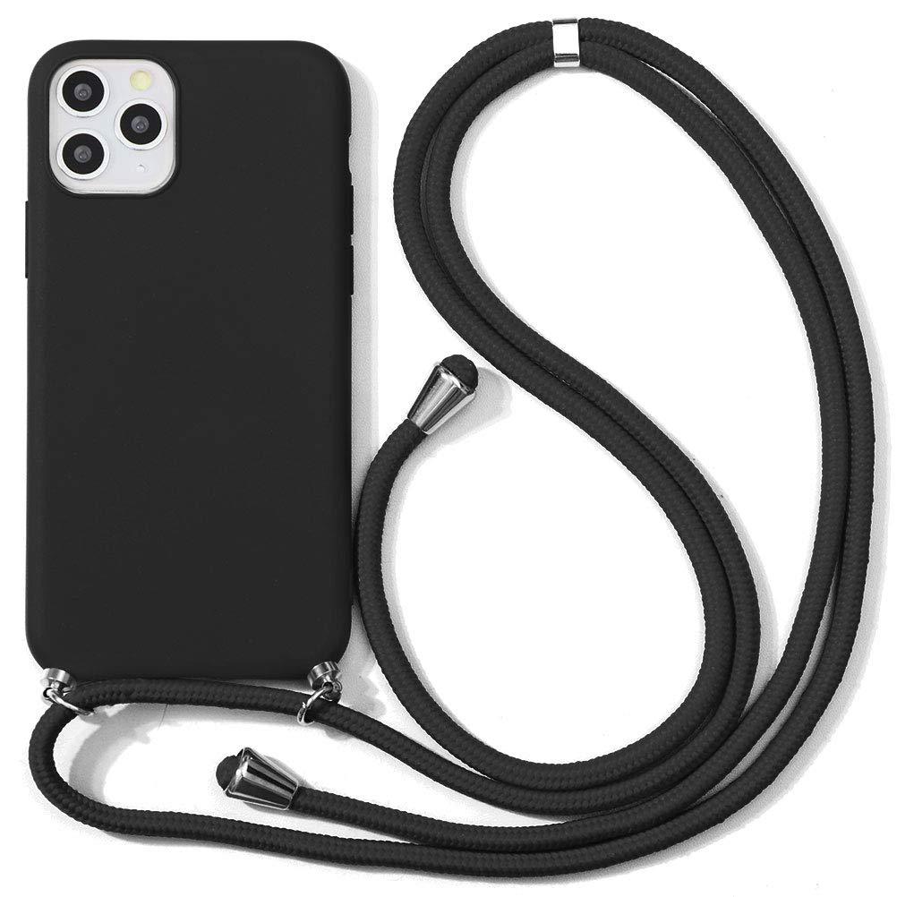  [AUSTRALIA] - Eouine Crossbody Case for Samsung Galaxy S8 [5.8"] - Neck Cord Lanyard Strap with Samsung S8 Case - Anti-Scratch Black Silicone TPU Adjustable Necklace Strap - Black