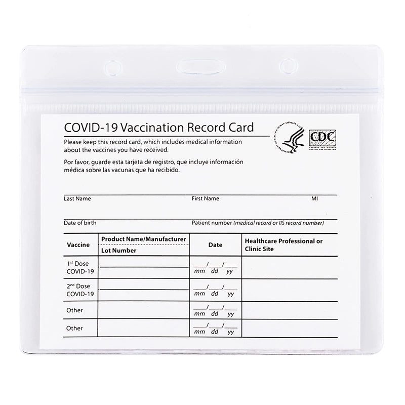  [AUSTRALIA] - 2 Pack - CDC Vaccination Card Protector 4 X 3 in Immunization Record Vaccine Cards Holder Clear Vinyl Plastic Sleeve with Waterproof Type Resealable Zip 2