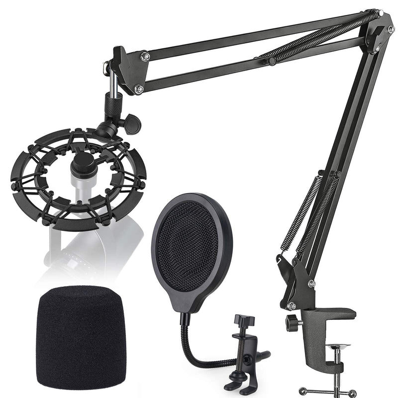  [AUSTRALIA] - Shure MV7 Boom Arm with Pop Filter - Shock Mount with 4 Inch 3 Layers Metal Windscreen Compatible with Shure MV7 Microphone by YOUSHARES