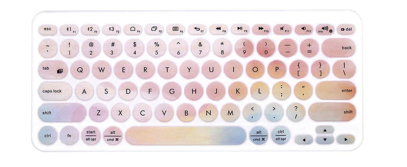  [AUSTRALIA] - MMDW English Silicone Keyboard Cover Compatible for Logitech K380 Multi-Device Bluetooth Keyboard,Pink Ink Pink Ink