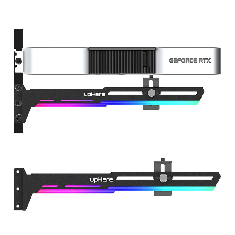  [AUSTRALIA] - upHere 5V 3PIN Addressable RGB Graphics Card GPU Brace Support Video Card Sag Holder,Built-in 5V ARGB Strip,Adjustable Length and Height Support,G276ARGB BLACK 5V 3PIN ARGB
