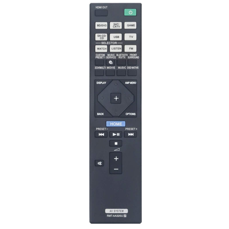 RMT-AA320U Replacement Remote Fit for Sony Multi Channel AV Receiver STR-ZA810ES STR-DN1080 STRZA810ES STRDN1080 - LeoForward Australia