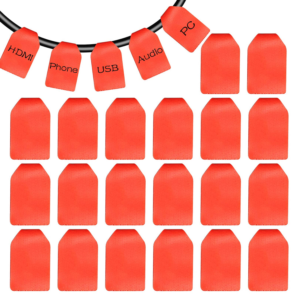  [AUSTRALIA] - Epessa Cable Labels Cord Labels, Wire Labels, Cable Tags and Wire Tags for Cable Management and Identification (Twenty, red) Twenty
