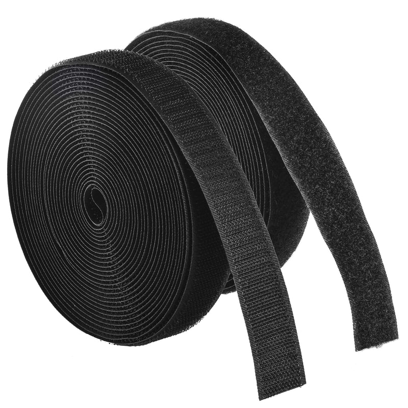  [AUSTRALIA] - 6 Yards Length Sew On Hook and Loop Strips Non-Adhesive Back Nylon Fastener for Sewing,Clothes,Shoes,DIY (Black, 1inch Width) Black 1inch*6yards