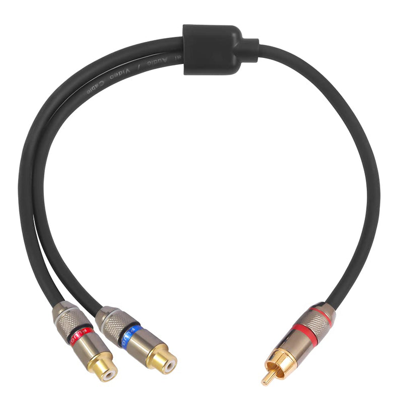 YABEDA RCA Y Splitter Cable,Gold Plated Dual RCA Female to RCA Male (1 Male to 2 Female) Stereo Audio Y Adapter Subwoofer Cable - 1.6feet/50cm - LeoForward Australia