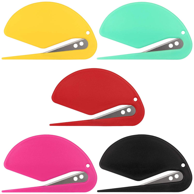  [AUSTRALIA] - Hutou 3 Inch Letter Opener Envelope Slitter Set Sharp and Efficient Open Envelopes with Ease (Black/Red/Yellow/Green/Rose)