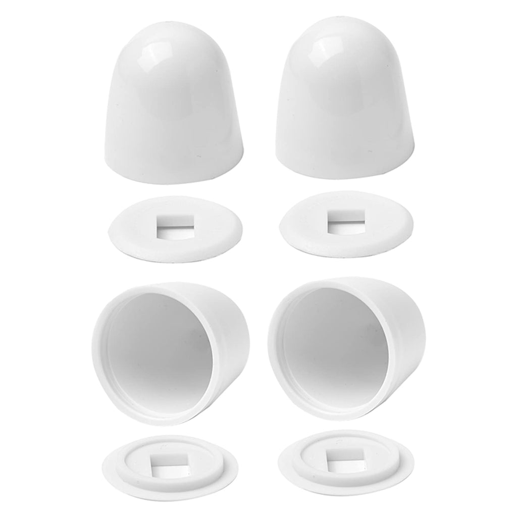  [AUSTRALIA] - 4Packs Universal Toilet Bolt Caps, Round Plastic Push-On Toilet Bowl Bolt Caps Covers, with Extra Washers for Easy installation, 1.44 Inch Height, White Color 4Packs