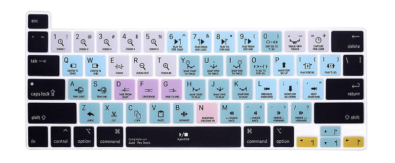  [AUSTRALIA] - HRH Pro Tools Shortcuts Hotkey Silicone Keyboard Cover Protector for MacBook Pro 13 inch 2020 (Model A2289 / A2251 / A2338 M1 Chip) and for MacBook Pro 16”2019 (Model A2141) Hotkey-Pro Tools