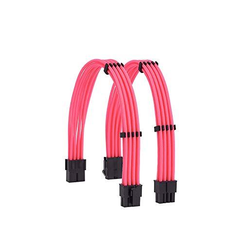 FormulaMod Sleeve Extension Power Supply Cable Kit 18AWG EPS 8-P+PCI-8-P with Cable Combs for PSU to Motherboard/GPU (Pink PCI 8+EPS 8) Pink PCI 8+EPS 8 - LeoForward Australia