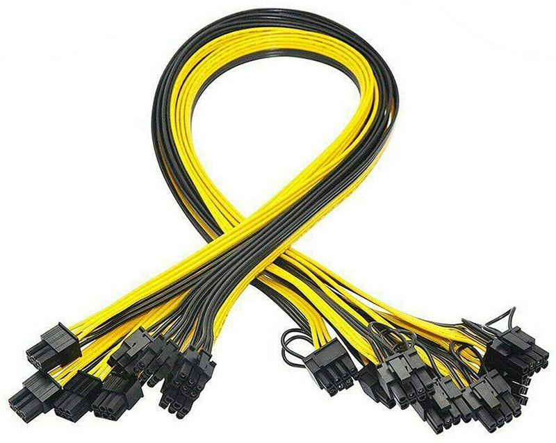  [AUSTRALIA] - 12x 6 Pin PCI-E to 8 Pin(6+2) PCI-E (Male to Male) GPU Power Cable (50cm) Not Include Card 12x
