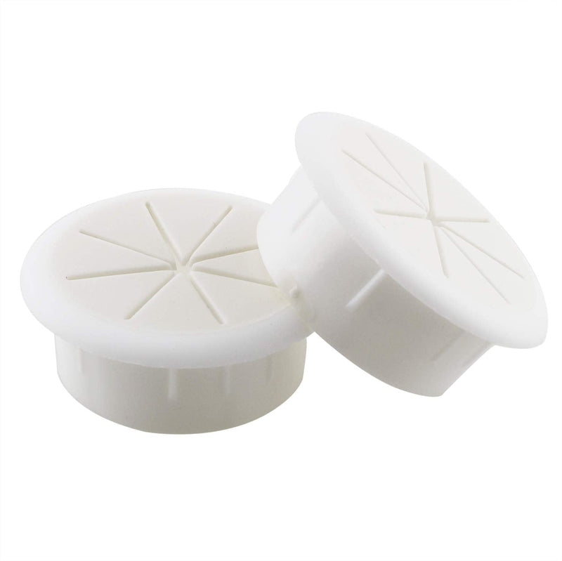  [AUSTRALIA] - HJ Garden 2PCS 2Inch (50mm) Desk Cord Grommets Wire Cable Hole Cover for Office PC Desk Cable Cord Cover White
