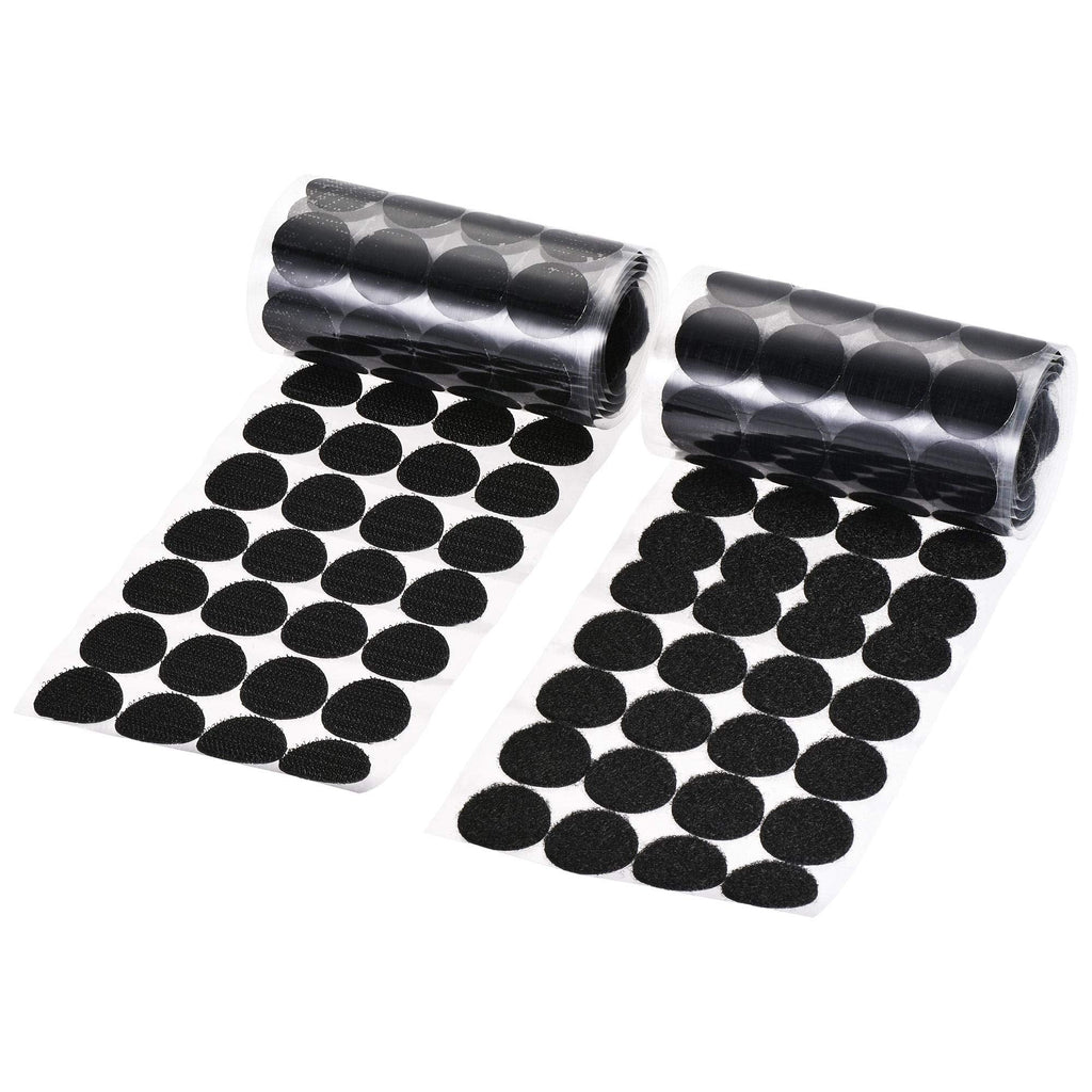  [AUSTRALIA] - uxcell Self Adhesive Dots 25mm 1 Inch Diameter Hook and Loop Tapes Coins Black Nylon Sticky Glue for Office Home 100 Pairs