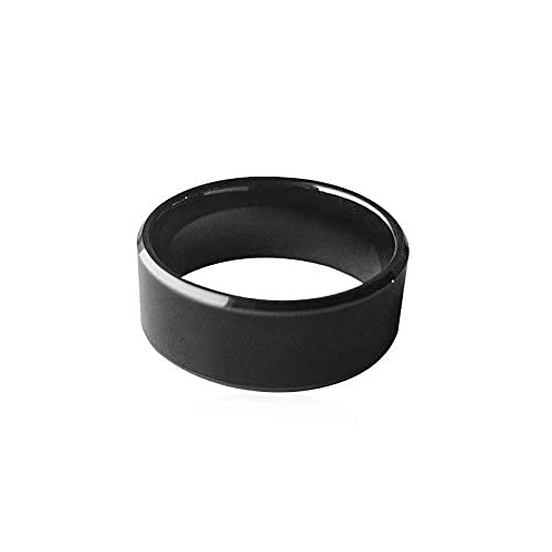  [AUSTRALIA] - HECERE Waterproof Ceramic NFC Ring, NFC Forum Type 2 215 496 bytes Chip Universal for Mobile Phone, All-round Sensing Technology Wearable Smart Ring, Wide Surface Fasion Ring for Men or Women 7#