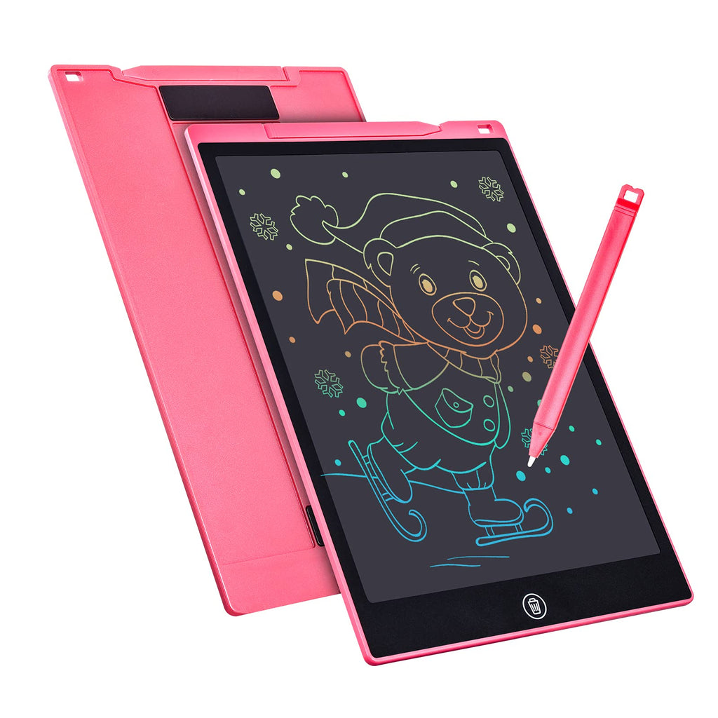  [AUSTRALIA] - LCD Writing Tablet Drawing Board 12 Inch Colorful Girls Toys Christmas Birthday Gift for 3 4 5 6 7 Year Old Girls Erasable Drawing Tablet Doodle Board Toddler Learning Toys for Girls Age 3+ (Pink) Pink