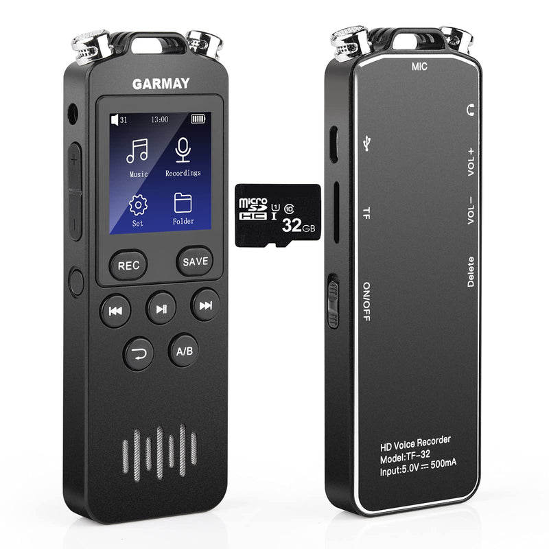  [AUSTRALIA] - 2021 Upgraded 48GB Digital Voice Recorder 1536KBPS 3343 Hours Recording Capacity 32 Hours Battery Time Activated Recorder with Noise Reduction Mini Audio Recorder with Playback for Meeting Lecture