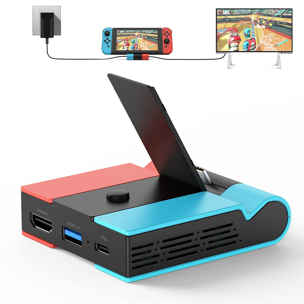 [2021 Upgraded Version] Charging Dock for Nintendo Switch, Knofarm Foldable TV Dock Charging Station with 4K HDMI Adapter and USB 3.0 Port, Support 45W Fast Charging, Portable Switch Dock Station - LeoForward Australia