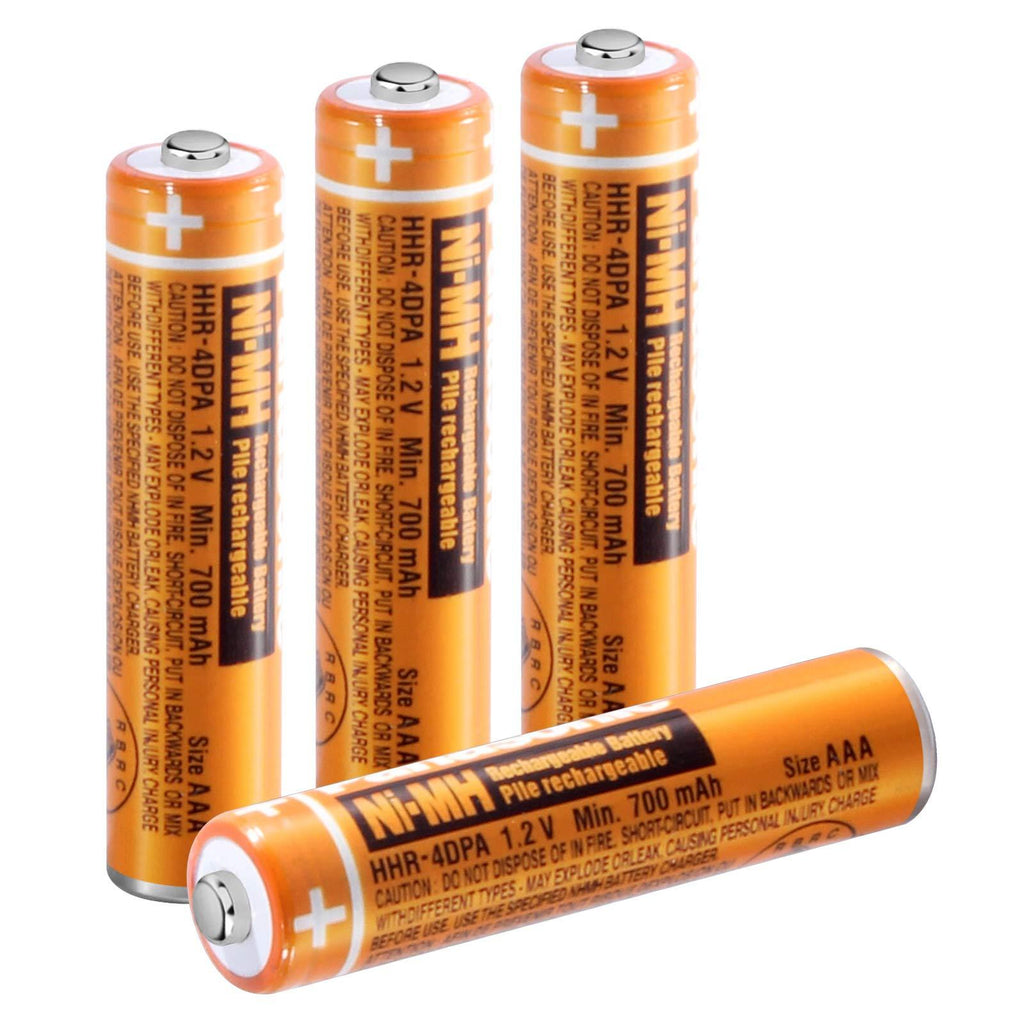 4 Pack HHR-4DPA NI-MH Rechargeable Battery for Panasonic 1.2V 700mAh AAA Battery for Cordless Phones - LeoForward Australia