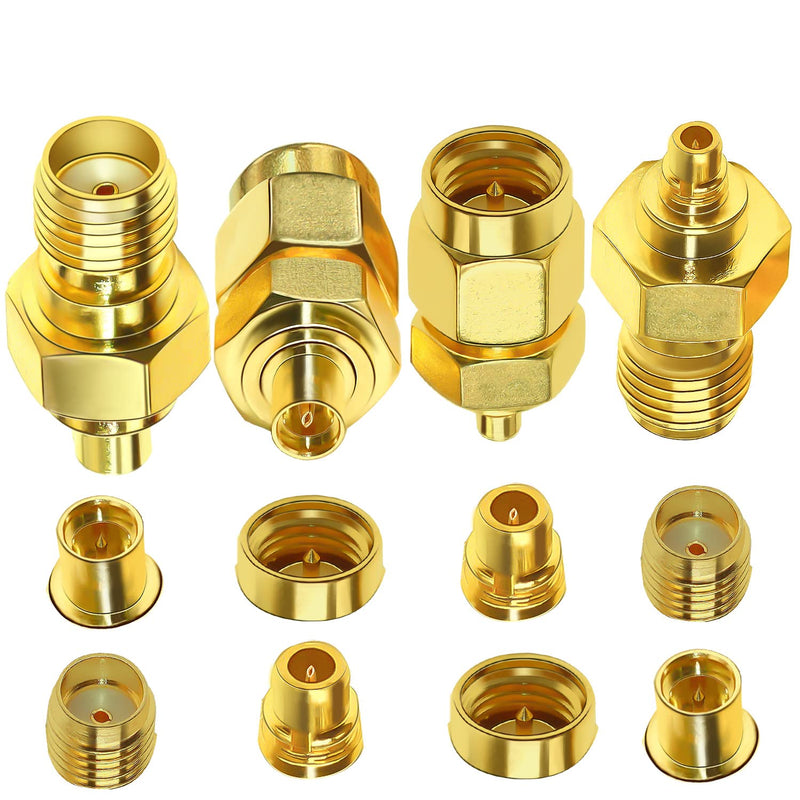  [AUSTRALIA] - TUOLNK SMA to MMCX Coaxial Adapter Kit Pure Brass for WiFi Antenna/Networks/Extension Cable MMCX Male/Female to SMA Male/Female Coax Connector Kits Coax Antenna Adapter 4 Set