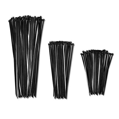  [AUSTRALIA] - 6", 8", 10" Black Cable Zip Ties,48lb Premium Plastic Wire Ties,Self-Locking Black Nylon Zip Ties for Indoor and Outdoor. (6,8,10 Black) 6,8,10 Black