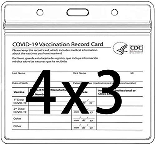  [AUSTRALIA] - 5 Pack-Card Protector 4 X 3 Record Cards Holder Clear Vinyl Plastic Sleeve 3 X 4 with Waterproof Type Resealable Zip and five hooks