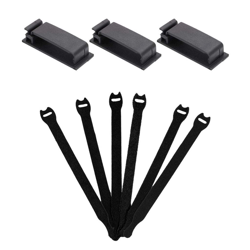  [AUSTRALIA] - ENVISIONED Black Multipurpose 3M Adhesive Cable Clips Bundled with 1/2" x 8" Black Cable Ties