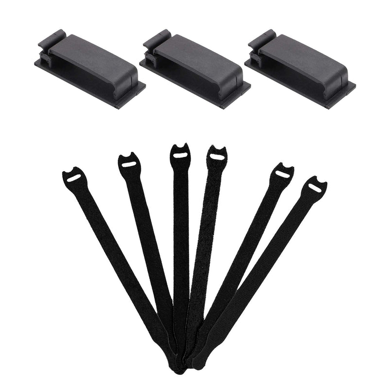  [AUSTRALIA] - ENVISIONED Black Multipurpose 3M Adhesive Cable Clips Bundled with 1/2" x 8" Black Cable Ties