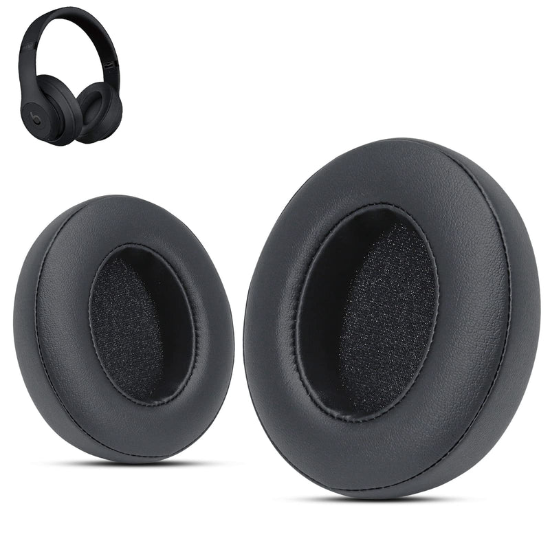  [AUSTRALIA] - Krone Kalpasmos Studio 3 Replacement Ear Pads, Compatible with Beats Studio 2 & 3 Wired/Wireless/Model B0501/Model B0500 Headphone, Protein Leather & Memory Foam, Black