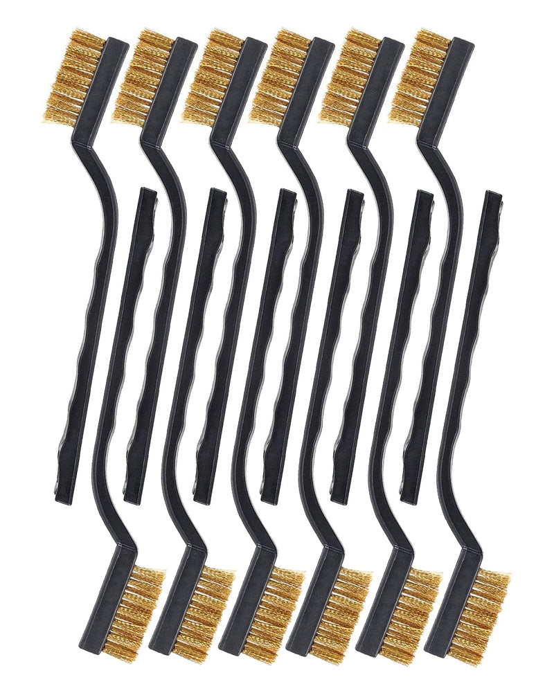  [AUSTRALIA] - SUJAYU Brass Brush, Brass Wire Brush Rust Remover, Small Wire Brush Brass Brushes for Cleaning, Paint Stripper for Metal Wood Rustoleum Fabric Spray Paint (Brass, 12.00) 12.0
