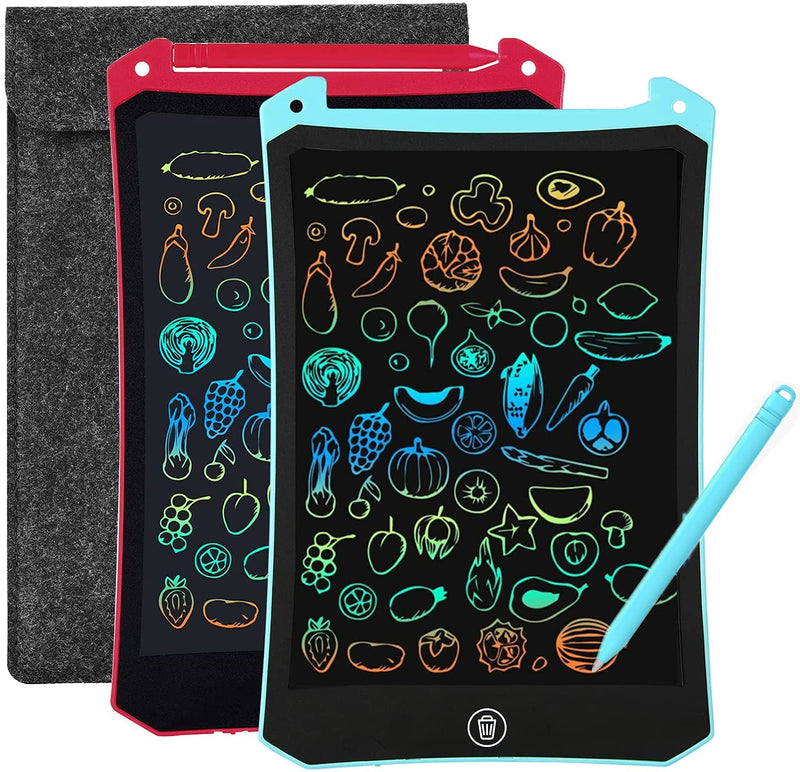  [AUSTRALIA] - 2 Pack LCD Writing Tablet for Kids with Protect Bag,Colorful Screen Drawing Board 8.5inch,LEYAOYAO Doodle Pad Learning Educational Toddler Toy - Gift for 3-6 Years Old Boy Girl (Blue/Red)