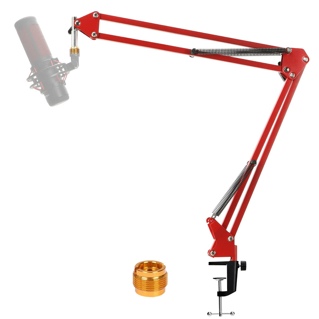  [AUSTRALIA] - YOUSHARES Red Microphone Boom Arm Stand - Adjustable QuadCast Mic Stand Compatible with HyperX QuadCast S Mic