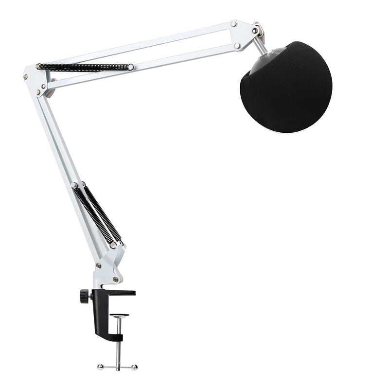  [AUSTRALIA] - YOUSHARES Mic Stand with Pop Filter - Microphone Boom Arm Stand with Foam Cover Windscreen Compatible with white Blue Snowball iCE Mic by YOUSHARES