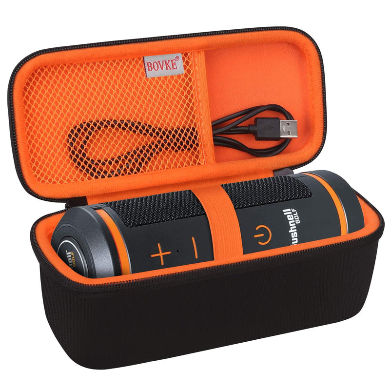  [AUSTRALIA] - BOVKE Carrying Case for Bushnell Wingman Golf GPS Bluetooth Speaker, Extra Mesh Pocket for Charging Cords and Accessories, Black