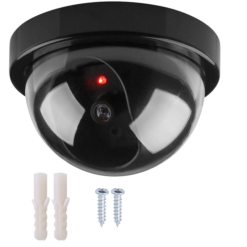  [AUSTRALIA] - Dummy Security Camera, Fake Dome Security Surveillance CCTV, Simulated Surveillance Cameras with Warning Sticker for Indoor Outdoor Home Security Camera System