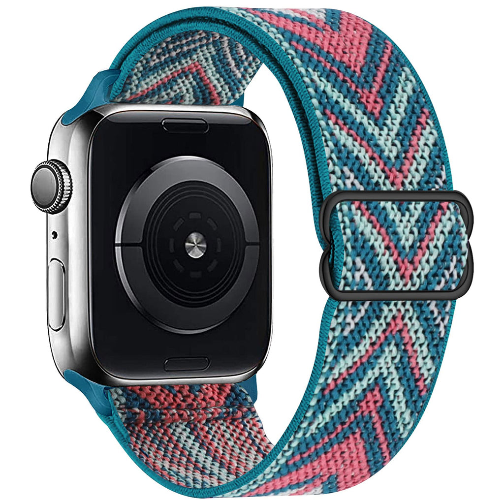  [AUSTRALIA] - OHCBOOGIE Stretchy Solo Loop Strap Compatible with Apple Watch Bands 38mm 40mm 41mm ,Adjustable Stretch Braided Elastics Weave Nylon Women Men for iWatch Series7/6/5/4/3/2/1 SE,Green Arrow A-Green Arrow 38/40/41mm