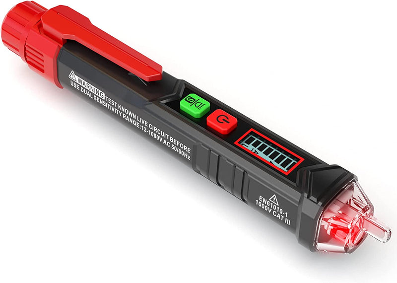  [AUSTRALIA] - Non-Contact Voltage Tester Tools,LED Flashlight,Buzzer Alarm,AC Voltage Detector Pen,Test Range 60V - 1000V for Live/Null Wire Judgment