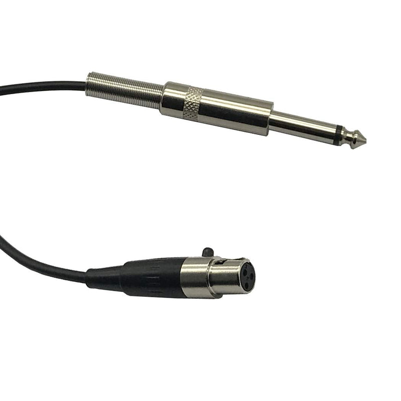  [AUSTRALIA] - MMNNE 1FT 1/4" TS Male Plug to Mini XLR-Female 3-Pin Cable Connector, Straight Connectors (Black 1FT) Black 1FT