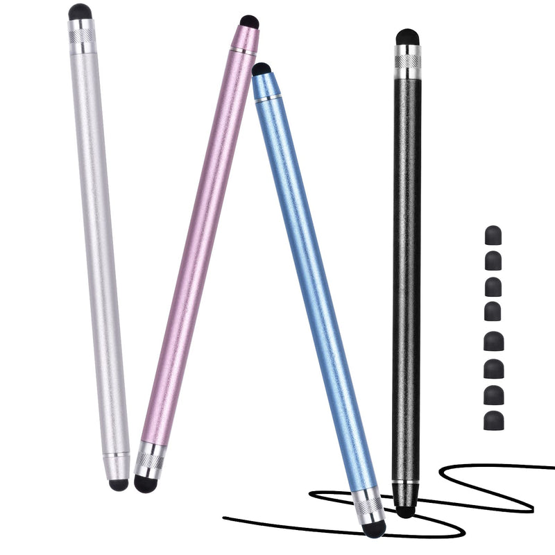 Stylus Pens for Touch Screens, Abiarst Stylus Pens High Precision Capacitive Stylus for iPad iPhone Tablets Samsung Galaxy All Universal Touch Screen Devices (4-Pack Black/Blue/Silver/Rose Gold) - LeoForward Australia