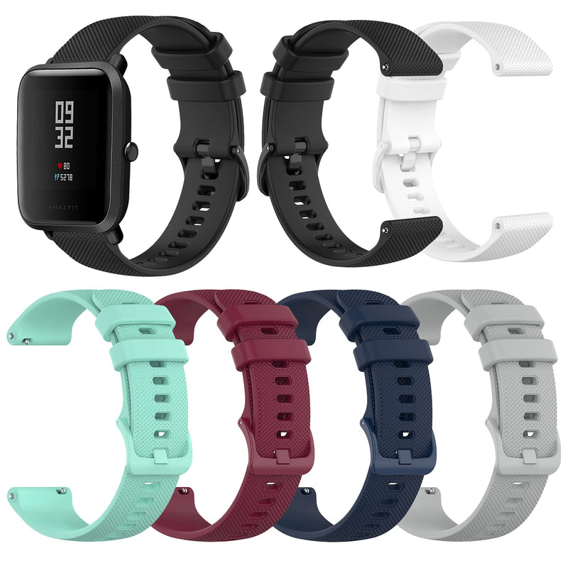  [AUSTRALIA] - 6-Pack Bands Compatible with Veryfitpro Smart Watch ID205 ID205L ID215G ID205U ID205S ID216 Replacement Band, Quick Release Silicone Watch Straps for Women&Men Multicolor6-Pack