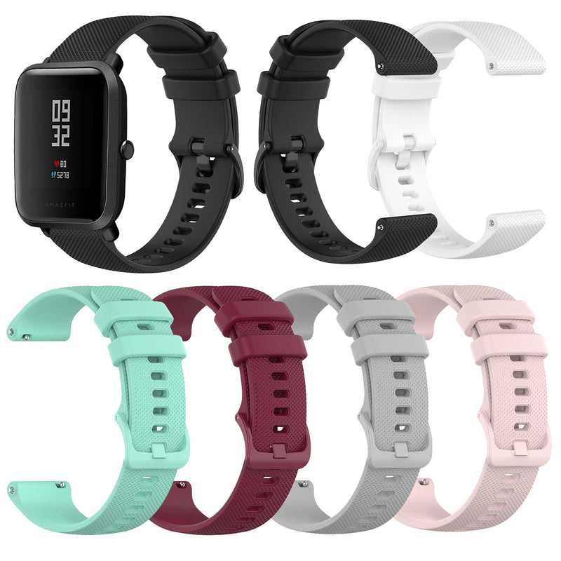  [AUSTRALIA] - 6-Pack Silicone Bands Compatible with YAMAY SW020 SW021 SW023 ID205 ID205L ID205U Smart Watch Band, Replacement Quick Release Soft Silicone Bands for Women Multicolor6-Pack