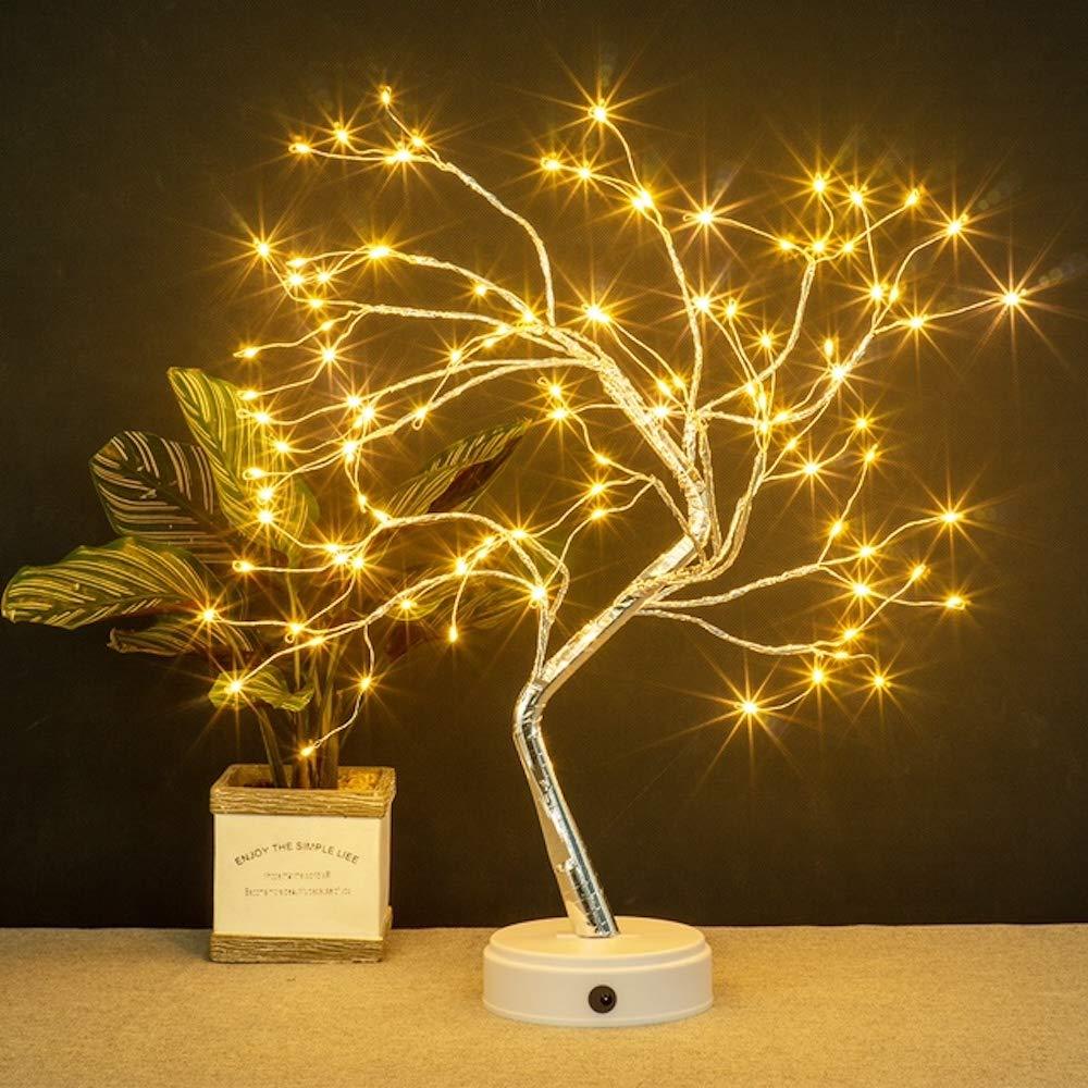 Lake Industries 20" LED Firefly Tree Lights | Bonsai - Bedroom, Desk Top, Table Lamp Decoration | USB/Battery Operated | Touch Switch | DIY Adjustable Branches | Home Party Holiday | Warm Lighting - LeoForward Australia