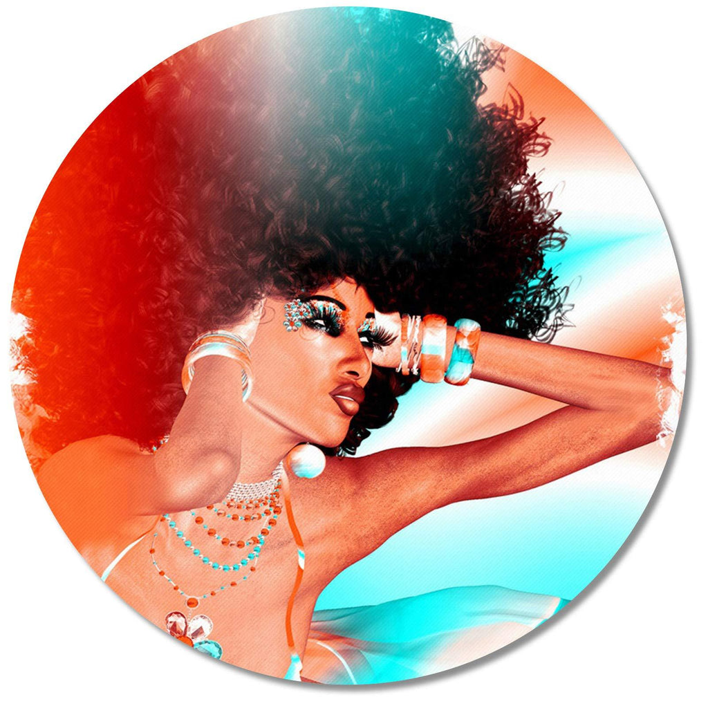 Britimes Round Mouse Pad, Elegant African Woman Premium-Textured Mouse Mat, Small Non-Slip Rubber Base Round Mousepad with Designs for Working and Gaming - LeoForward Australia