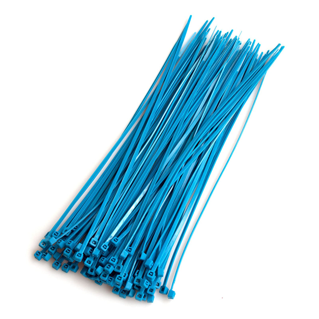  [AUSTRALIA] - 100 PCS Cable Zip Ties Blue 8 Inch x 0.1 Inch Width Self Locking Nylon Tie Wraps