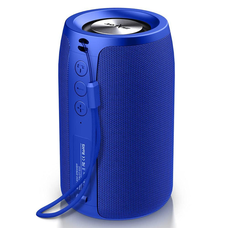 Portable Bluetooth Speakers, Outdoor, Zealot S32 Mini Wireless Speaker, IPX5 Waterproof, Upto 12H Playtime, Dual Pairing Microphone/TF Card/USB/AUX for Home&Outdoor Competible for iOS Andriod (M-Blue) MediumBlue - LeoForward Australia