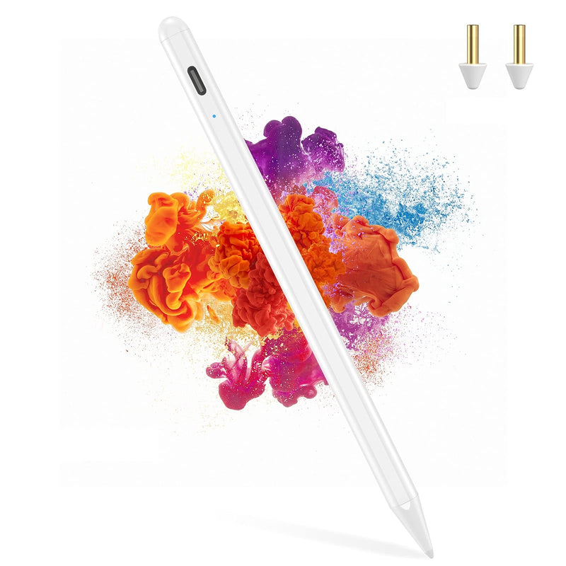 Stylus Pen for iPad Pencil with Palm Rejection, Active Stylish Pens Rechargeable Pencil Compatible with Apple iPad 2018(6th Gen), iPad Air (3rd Gen), iPad Mini (5th Gen), iPad Pro 11/12.9 (White) White - LeoForward Australia