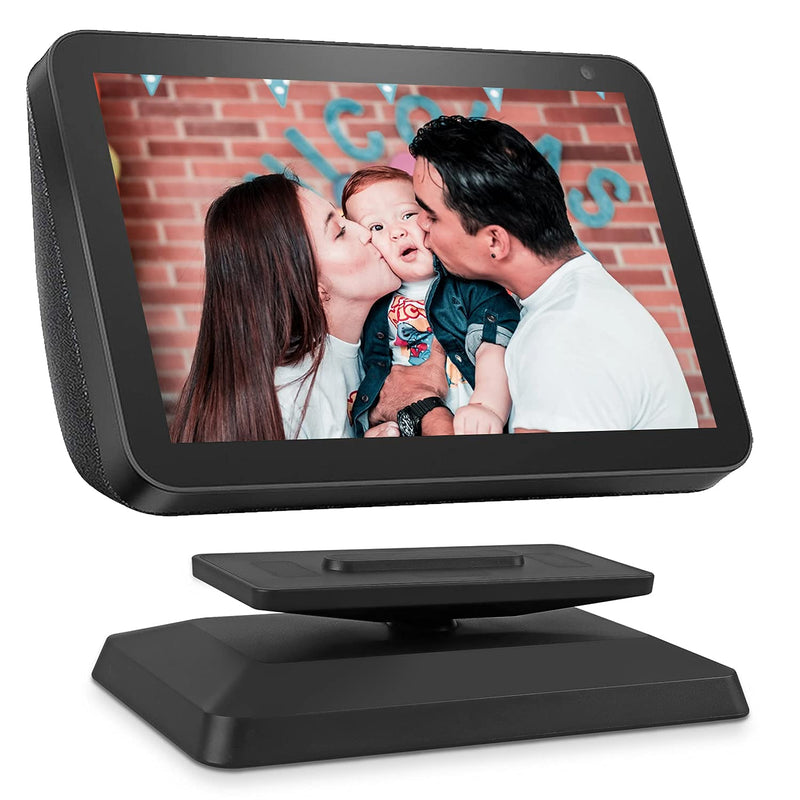  [AUSTRALIA] - Stand for Echo Show 8, Adjustable Mount Accessory Smart Speaker 360 Degree Swivel Holder for Echo Show 8 with Magnetic Attachment Anti-Slip Base (Black) Black